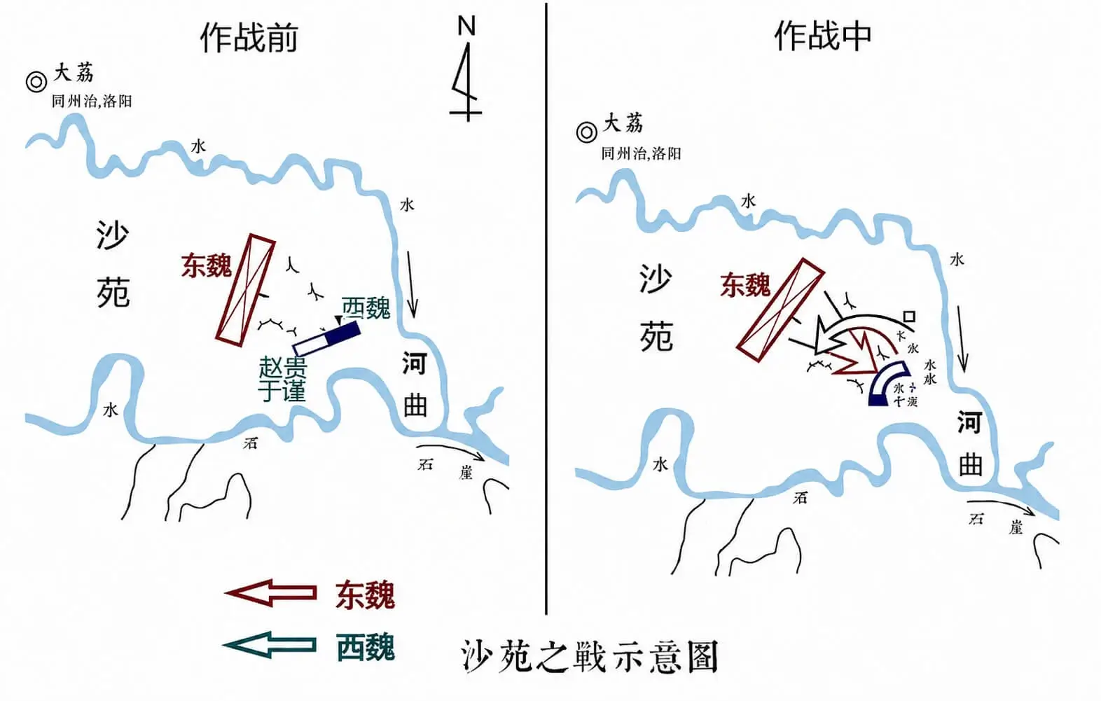 沙苑之战示意图